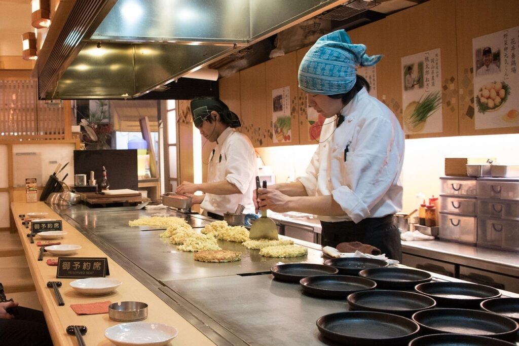 Picture image of inside okonomiyaki restaurant
